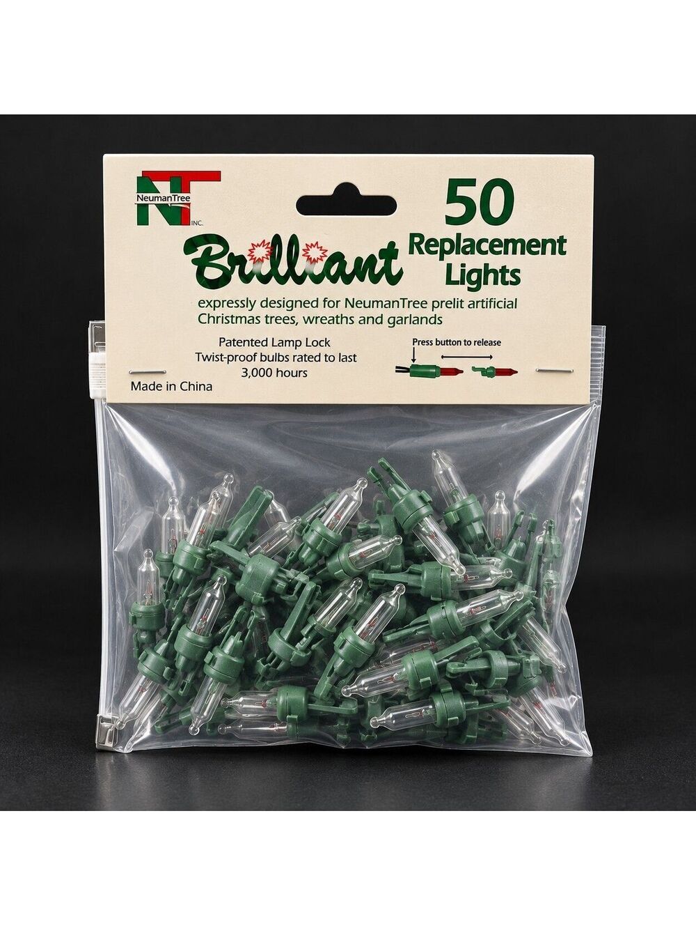 NeumanTree Brilliant 50 Clear Replacement Lights for Prelit Christmas Trees